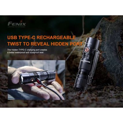 Fenix PD25R - Επαναφορτιζόμενος φακός LED LED/USB/1xCR123A IP68 800 lm 70 h 700 mAh