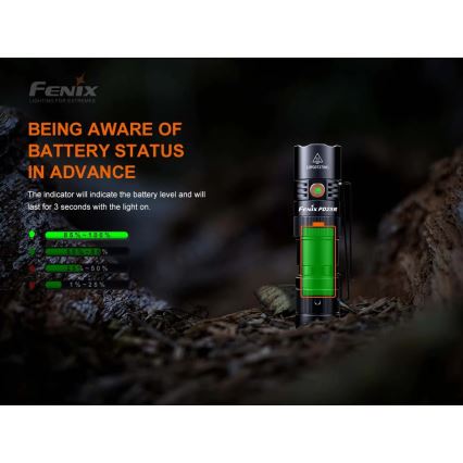 Fenix PD25R - Επαναφορτιζόμενος φακός LED LED/USB/1xCR123A IP68 800 lm 70 h 700 mAh