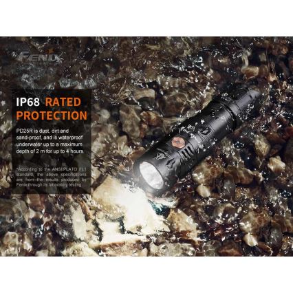 Fenix PD25R - Επαναφορτιζόμενος φακός LED LED/USB/1xCR123A IP68 800 lm 70 h 700 mAh
