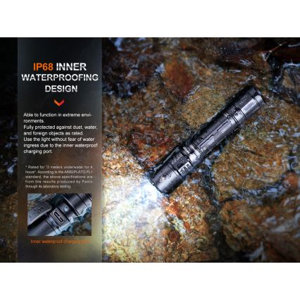 Fenix PD35R - Επαναφορτιζόμενος φακός LED LED/USB/2xCR123A IP68 1700 lm 100 h 3400 mAh