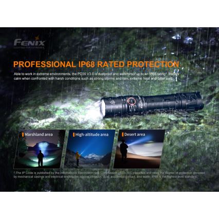 Fenix PD35V30 - Επαναφορτιζόμενος φακός LED LED/USB/2xCR123A IP68 1700 γυαλιστερό 230 h 2600 mAh