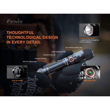 Fenix PD35V30 - Επαναφορτιζόμενος φακός LED LED/USB/2xCR123A IP68 1700 γυαλιστερό 230 h 2600 mAh