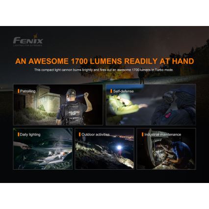 Fenix PD35V30 - Επαναφορτιζόμενος φακός LED LED/USB/2xCR123A IP68 1700 γυαλιστερό 230 h 2600 mAh
