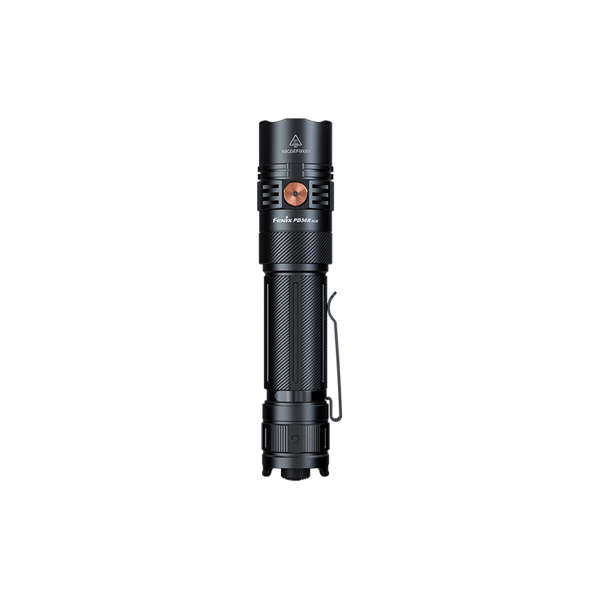 Fenix PD36RACE - Επαναφορτιζόμενος LED φακός με ρύθμιση έντασης, LED/USB, 5000 mAh, IP68, 3000 lm, 63,45 h, μαύρος