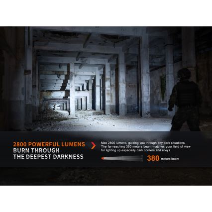 Fenix PD36RPRO - LED Τακτικός επαναφορτιζόμενος φακός LED/USB IP68 2800 lm 42 h 5000 mAh