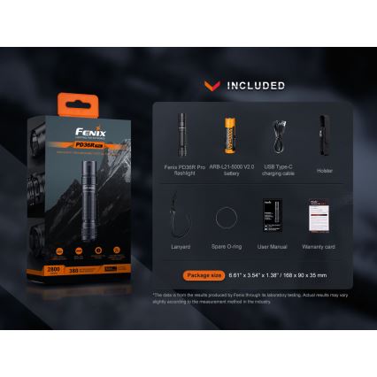 Fenix PD36RPRO - LED Τακτικός επαναφορτιζόμενος φακός LED/USB IP68 2800 lm 42 h 5000 mAh