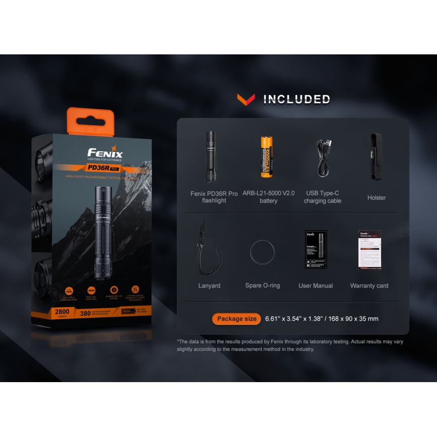Fenix PD36RPRO - LED Τακτικός επαναφορτιζόμενος φακός LED/USB IP68 2800 lm 42 h 5000 mAh