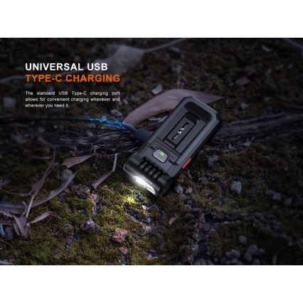 Fenix SW05RREDBLC - LED Dimming επαναφορτιζόμενος φακός LED/USB IPX6 150 lm 49 h μαύρο