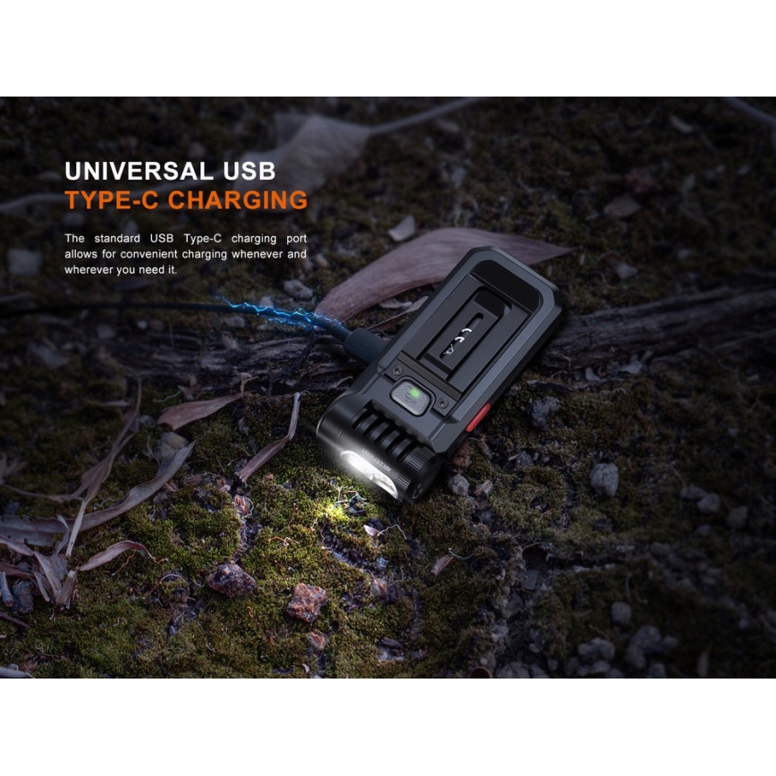 Fenix SW05RREDBLC - LED Dimming επαναφορτιζόμενος φακός LED/USB IPX6 150 lm 49 h μαύρο