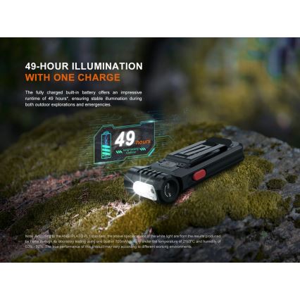 Fenix SW05RREDBLC - LED Dimming επαναφορτιζόμενος φακός LED/USB IPX6 150 lm 49 h μαύρο