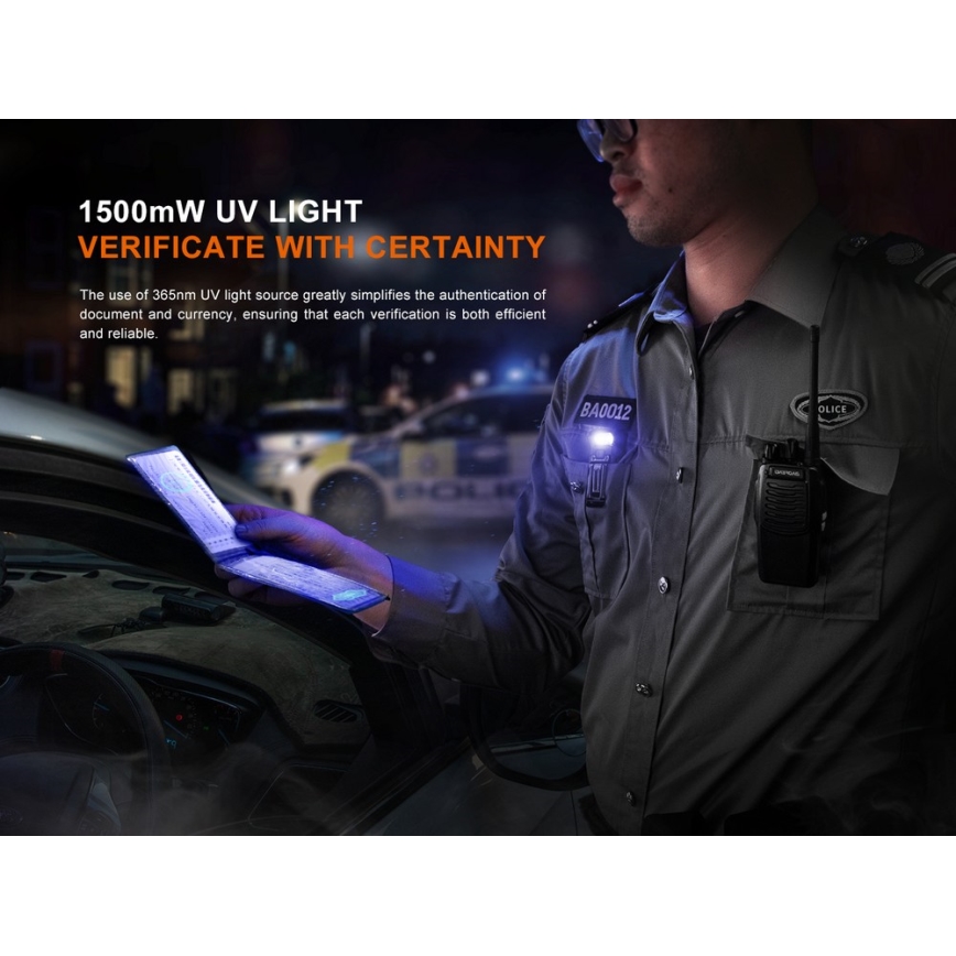 Fenix SW05RUVBLC - LED Dimming επαναφορτιζόμενος φακός LED/USB IPX6 150 lm 49 h μαύρο