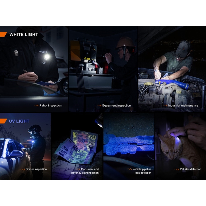 Fenix SW05RUVBLC - LED Dimming επαναφορτιζόμενος φακός LED/USB IPX6 150 lm 49 h μαύρο