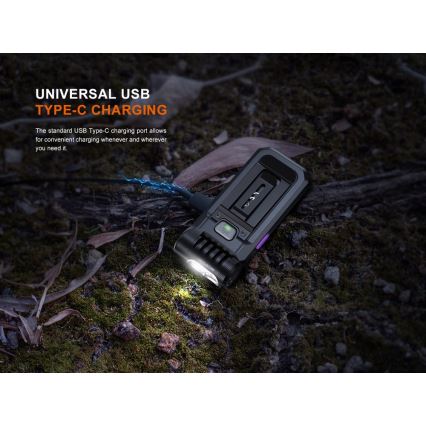 Fenix SW05RUVBLC - LED Dimming επαναφορτιζόμενος φακός LED/USB IPX6 150 lm 49 h μαύρο