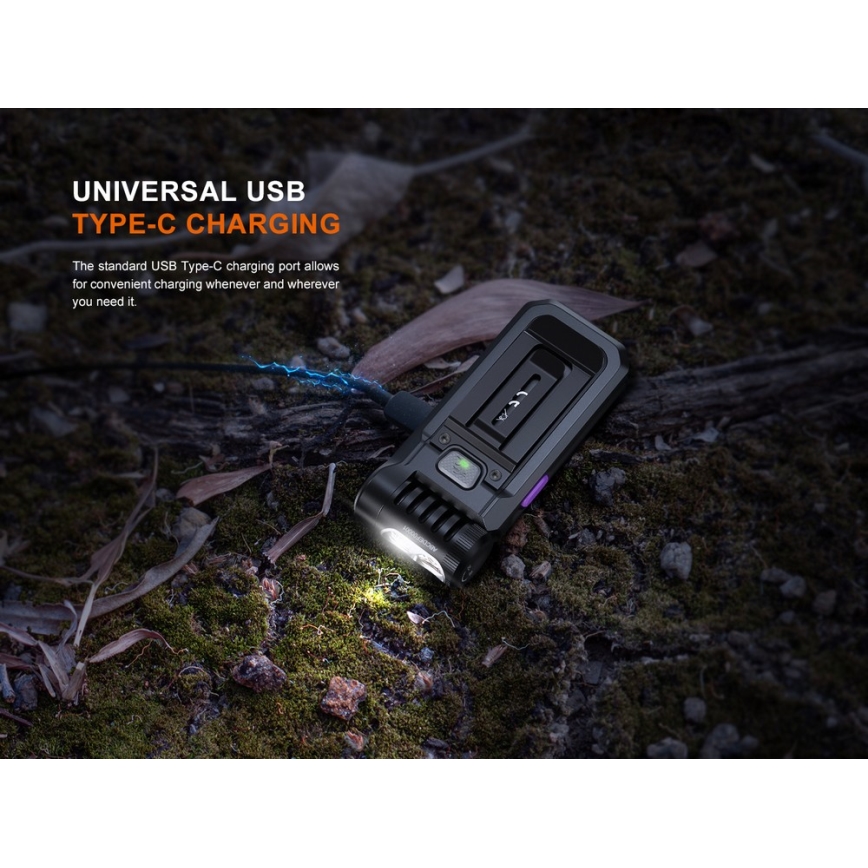 Fenix SW05RUVBLC - LED Dimming επαναφορτιζόμενος φακός LED/USB IPX6 150 lm 49 h μαύρο