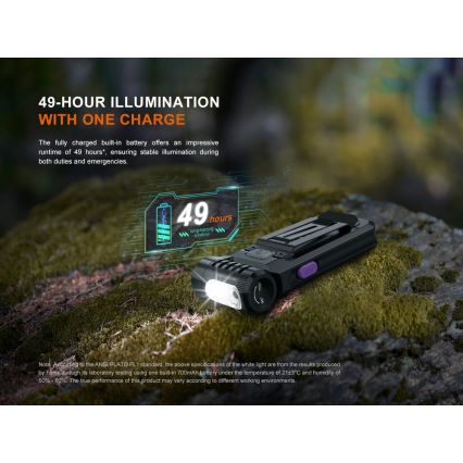 Fenix SW05RUVBLC - LED Dimming επαναφορτιζόμενος φακός LED/USB IPX6 150 lm 49 h μαύρο