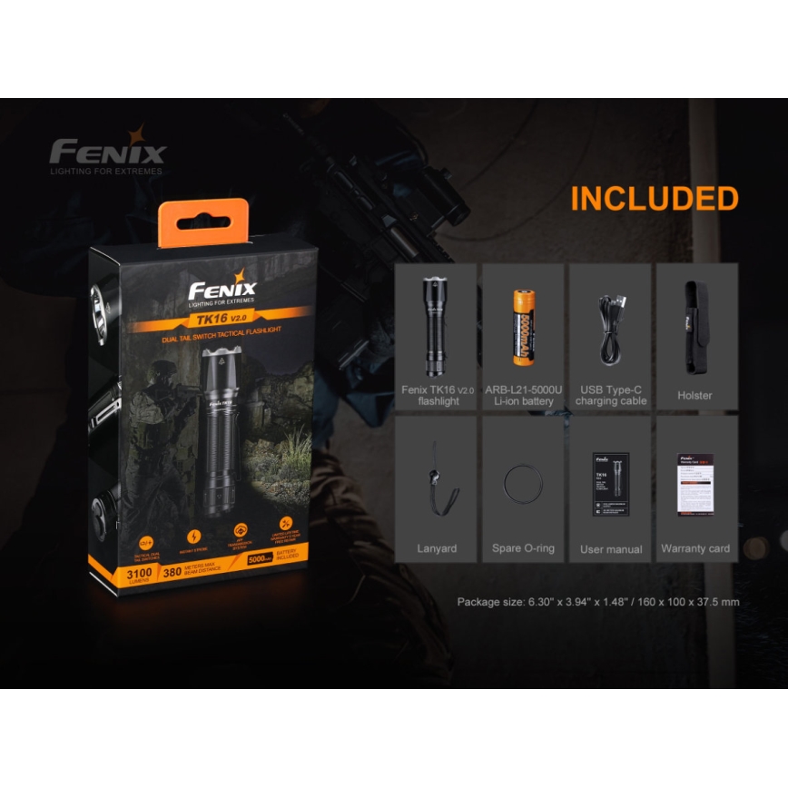 Fenix TK16V20 - LED Επαναφορτιζόμενος φακός LED/1x21700 IP68 3100 lm 43 ώρες
