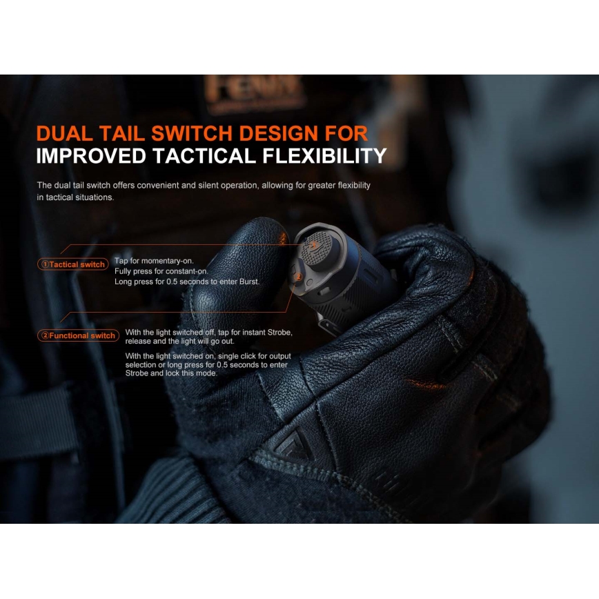 Fenix TK17BLK - Επαναφορτιζόμενος ρυθμιζόμενος φακός LED/USB 6000 mAh IP68 3600 lm 60 h μαύρος