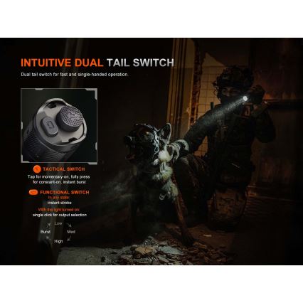 Fenix TK21RBLK - Ρυθμιζόμενος επαναφορτιζόμενος φακός LED/USB 6000 mAh IP68 3600 lm 72,5 h μαύρος