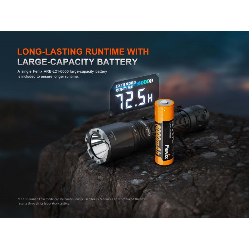 Fenix TK21RBLK - Ρυθμιζόμενος επαναφορτιζόμενος φακός LED/USB 6000 mAh IP68 3600 lm 72,5 h μαύρος