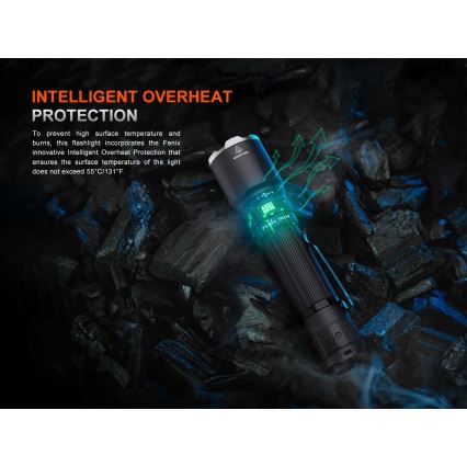 Fenix TK21RBLK - Ρυθμιζόμενος επαναφορτιζόμενος φακός LED/USB 6000 mAh IP68 3600 lm 72,5 h μαύρος