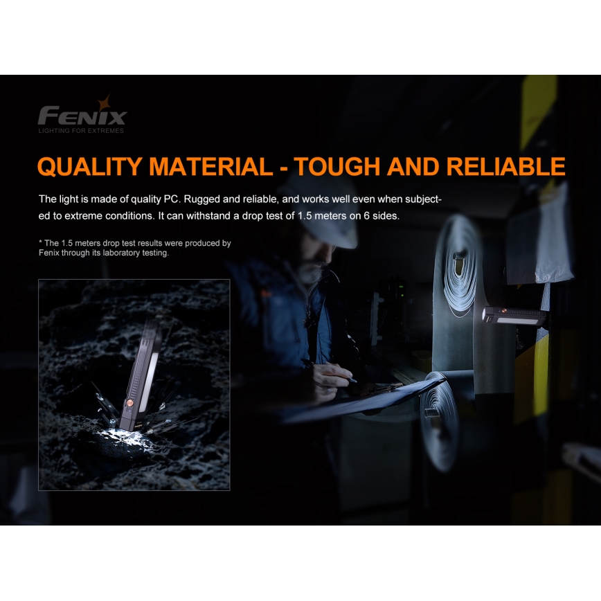 Fenix WT16R - Επαναφορτιζόμενος φακός LED 2xLED / USB IP66 300 lm 30 ώρες