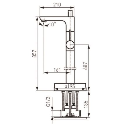 FERRO - Ελεύθερης τοποθέτησης σετ μπανιέρας με μίκτη FIESTA, γυαλιστερό χρώμιο