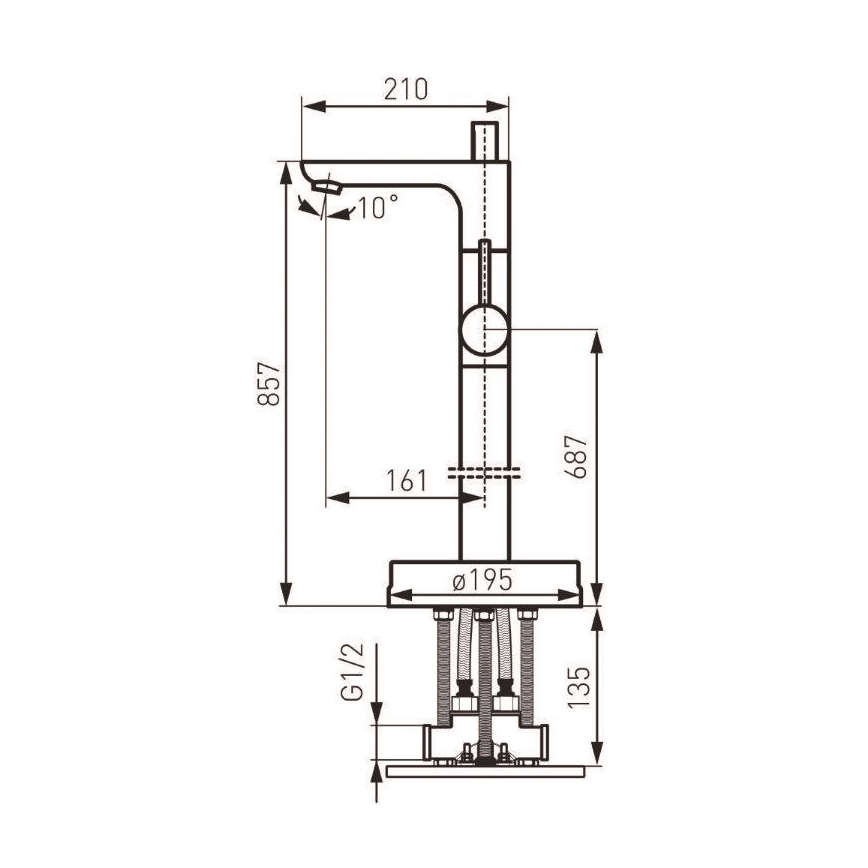 FERRO - Ελεύθερης τοποθέτησης σετ μπανιέρας με μίκτη FIESTA, γυαλιστερό χρώμιο