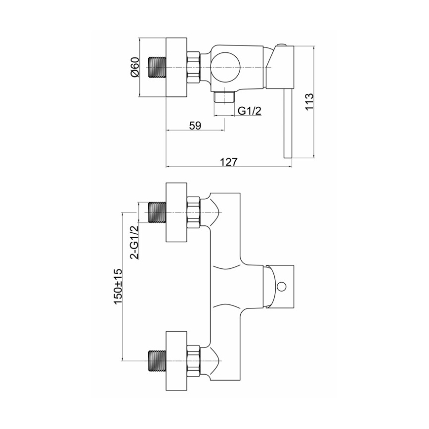 FERRO - Μπαταρία ντους FIESTA γυαλιστερό χρώμιο