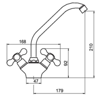FERRO - Μπαταρία νεροχύτη ANTICA σε μπρονζέ φινίρισμα