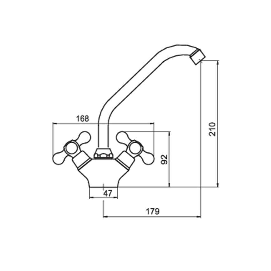 FERRO - Μπαταρία νεροχύτη ANTICA σε μπρονζέ φινίρισμα