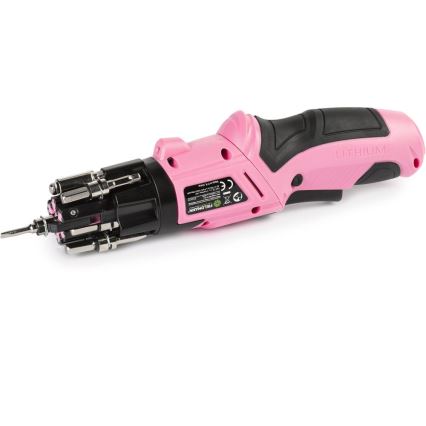 Fieldmann - Επαναφορτιζόμενο κατσαβίδι 3,6V 1300 mAh ροζ