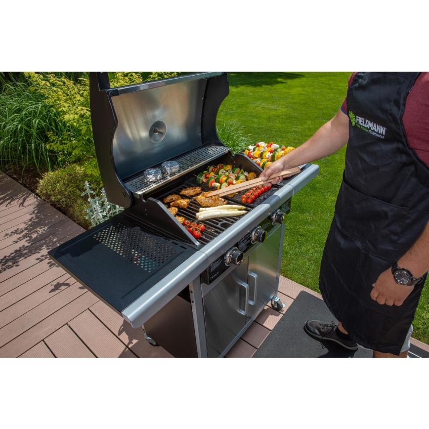 Fieldmann - Υγραερίου ψησταριά με 3 καυστήρες, ματ χρώμιο