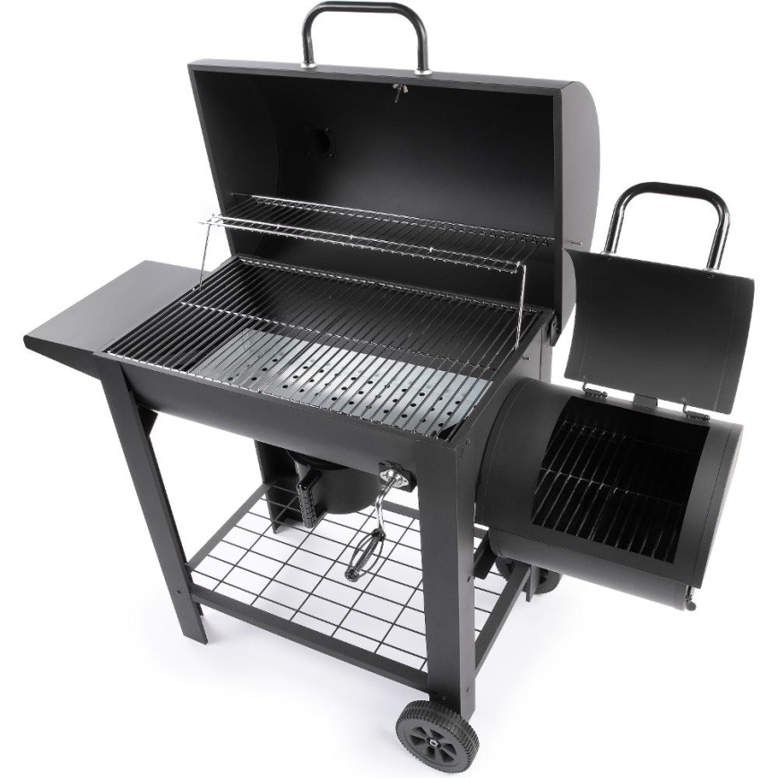 Fieldmann - Ψησταριά κάρβουνου με καπάκι και καπνιστήρι μαύρο