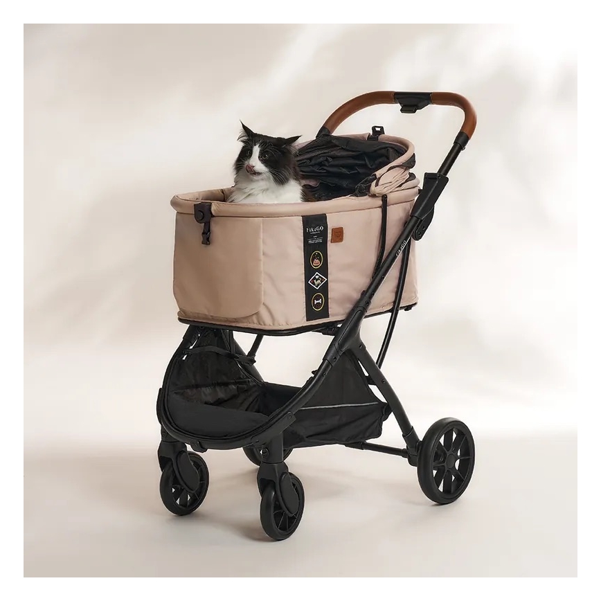 Fikago - Καροτσάκι για σκύλους και γάτες AGILE HUGGY μπεζ