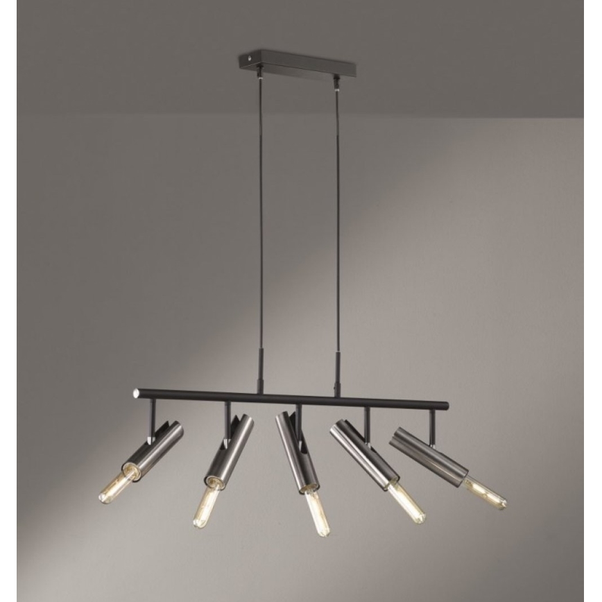 Fischer & Honsel 60369 - Κρεμαστό φωτιστικό οροφής ράγα DEAN 5xE27/25W/230V