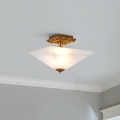 Flambeau STAR-F-S-DG - Φωτιστικό οροφής STAR 2xE27/40W/230V σε φινίρισμα χαλκού