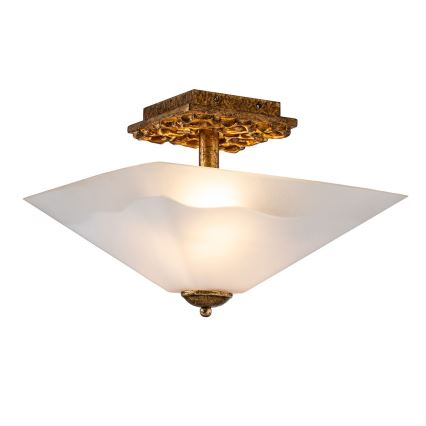 Flambeau STAR-F-S-DG - Φωτιστικό οροφής STAR 2xE27/40W/230V σε φινίρισμα χαλκού