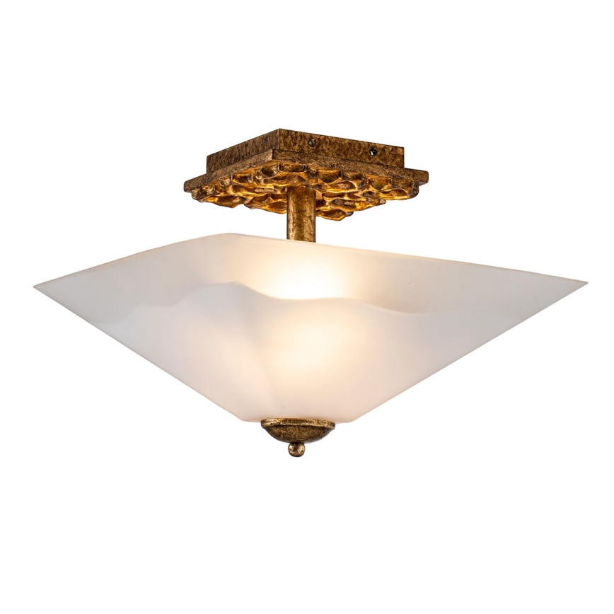 Flambeau STAR-F-S-DG - Φωτιστικό οροφής STAR 2xE27/40W/230V σε φινίρισμα χαλκού