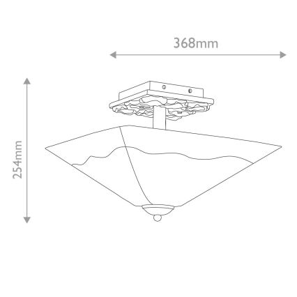 Flambeau - Φωτιστικό οροφής STAR 2xE27/40W/230V χρυσό