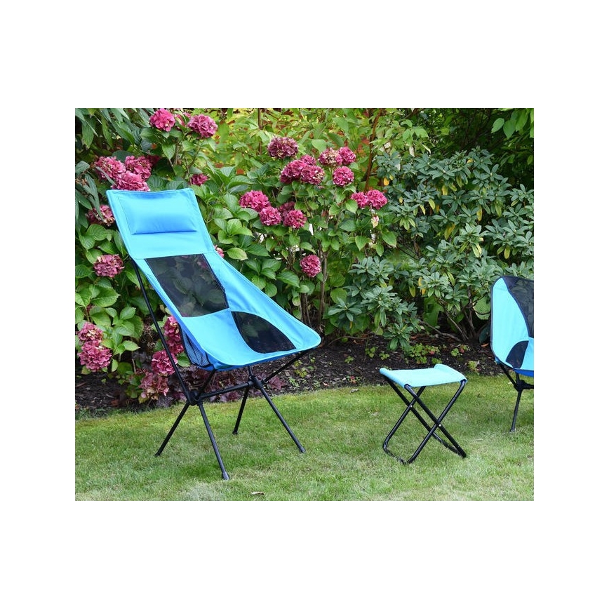 Foldable camping chair μπλε 105 cm