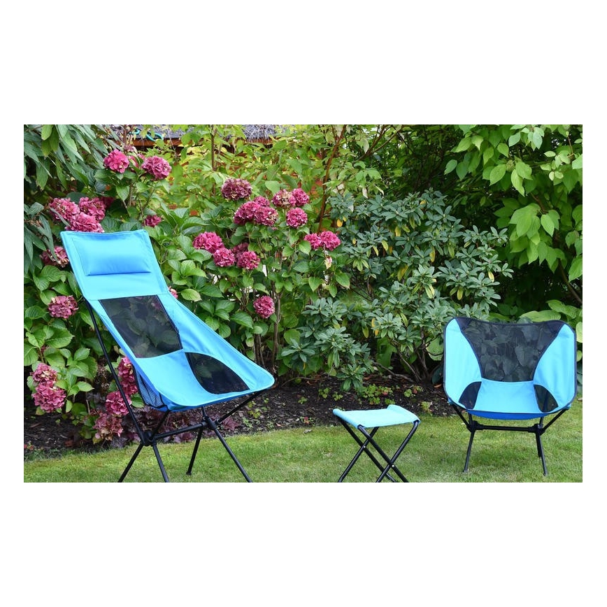 Foldable camping chair μπλε 63 cm