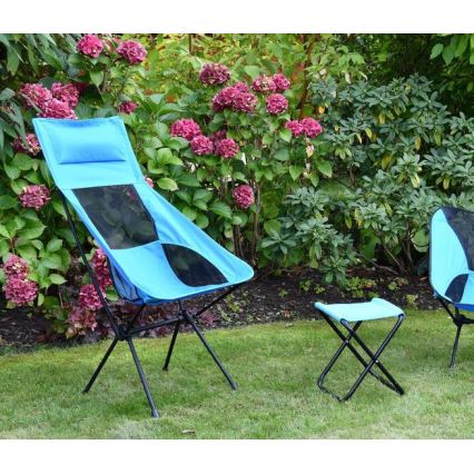 Foldable camping chair μπλε 105 cm