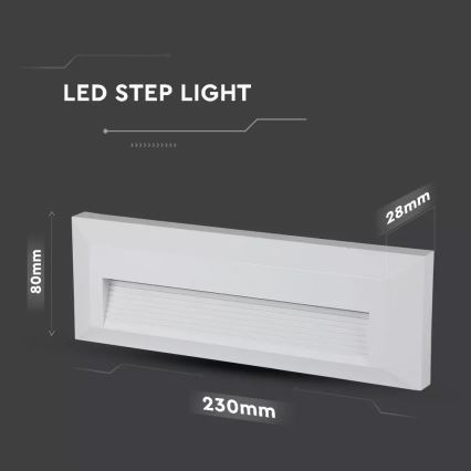 Φως σκάλας LED 1xLED/3W/230V 3000K IP65