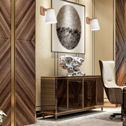 Φως τοίχου ANDREA 1xE27/60W/230V δρυς/λευκό