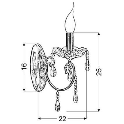 Φως τοίχου AURORA 1xE14/40W/230V