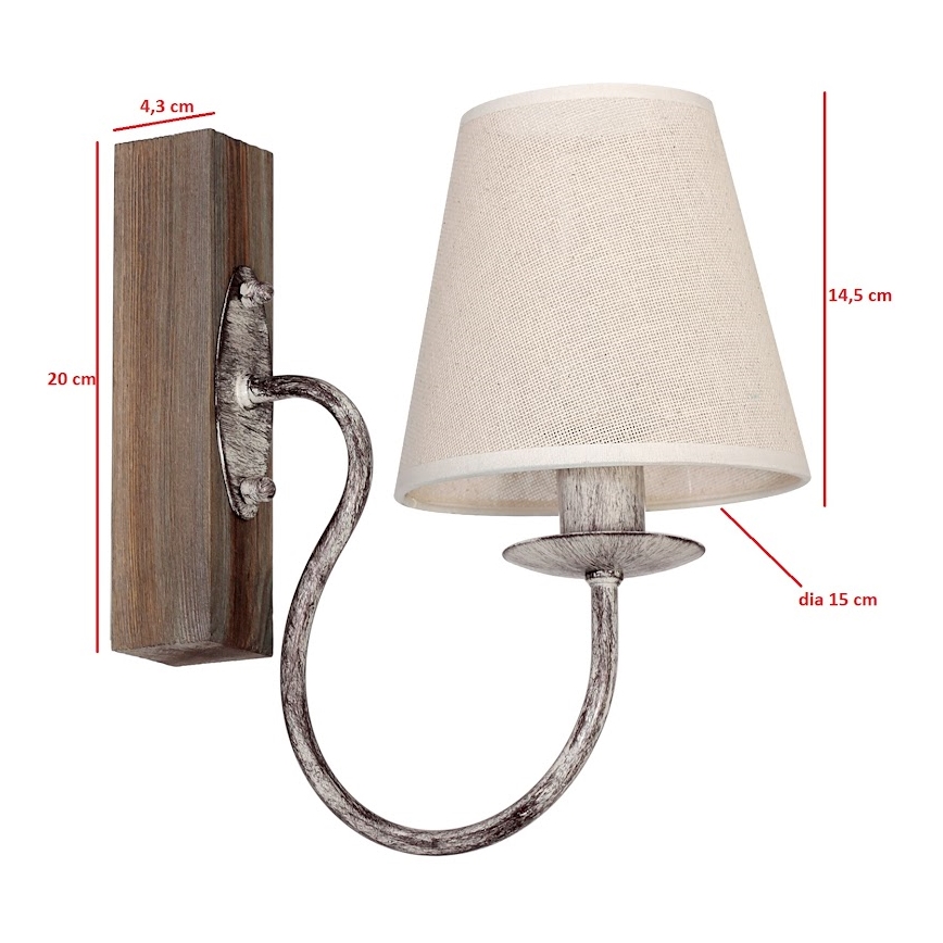 Φως τοίχου CARIN 1xE14/60W/230V ανοιχτό