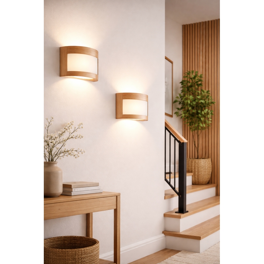 Φως τοίχου ELODIE 1xE27/60W/230V δρυς