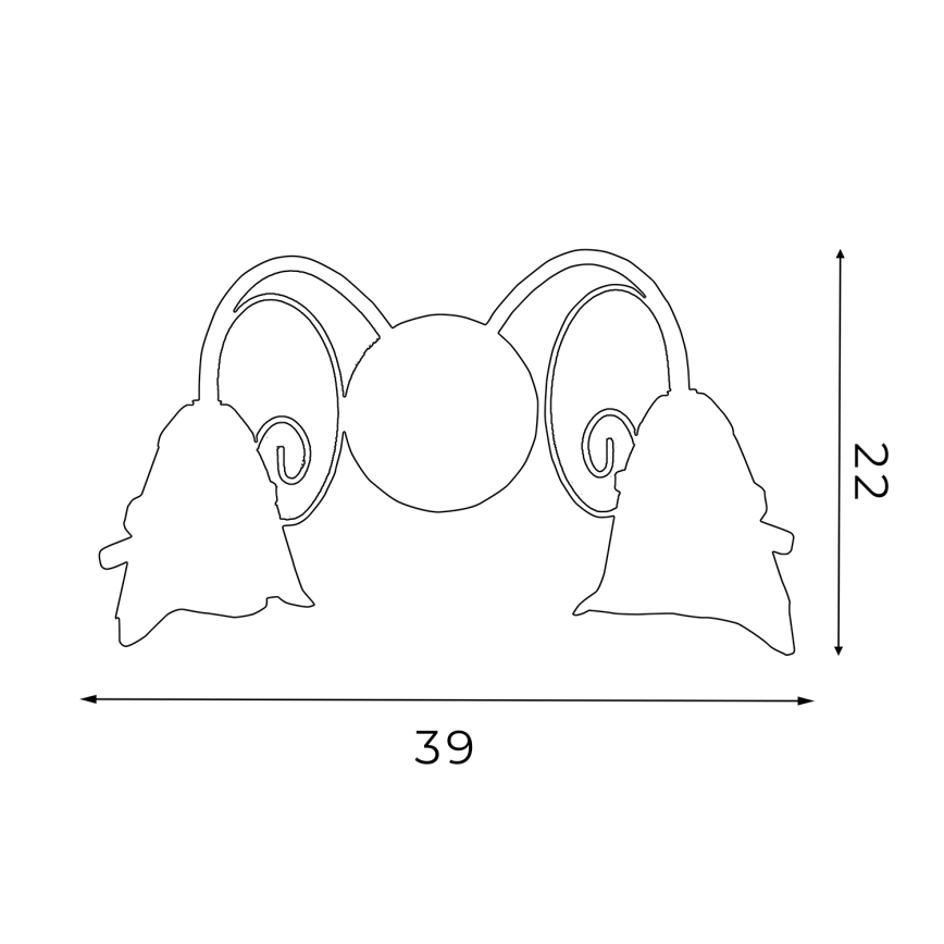 Φως τοίχου KOKARDA 2xE14/60W/230V
