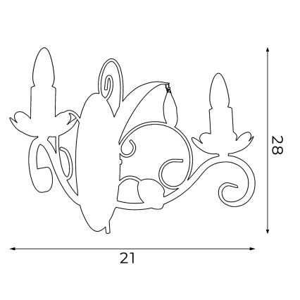 Φως τοίχου LUCE 2xE14/60W/230V