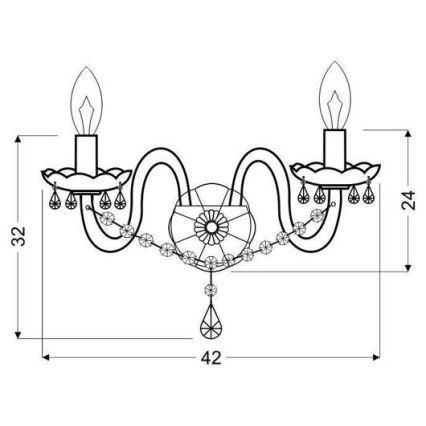 Φως τοίχου MARIA TERESA 2xE14/40W/230V